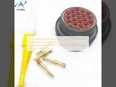 19 Контакты прямой розетки MIL-C-26482 II для длительного соединения в тяжелых приложениях. MS3476W25-19PN. Оливково-зеленое камиевое покрытие, 19 мужских штифтов.