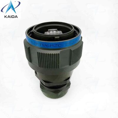 RJFTV6MG Оливково-зеленое покрытие кадмием. Вилка с металлической кабельной муфтой. Соединительный механизм с трехзаходной резьбой (тип серии III по MIL-DTL-38999) с устройством против расцепления - размер корпуса 19